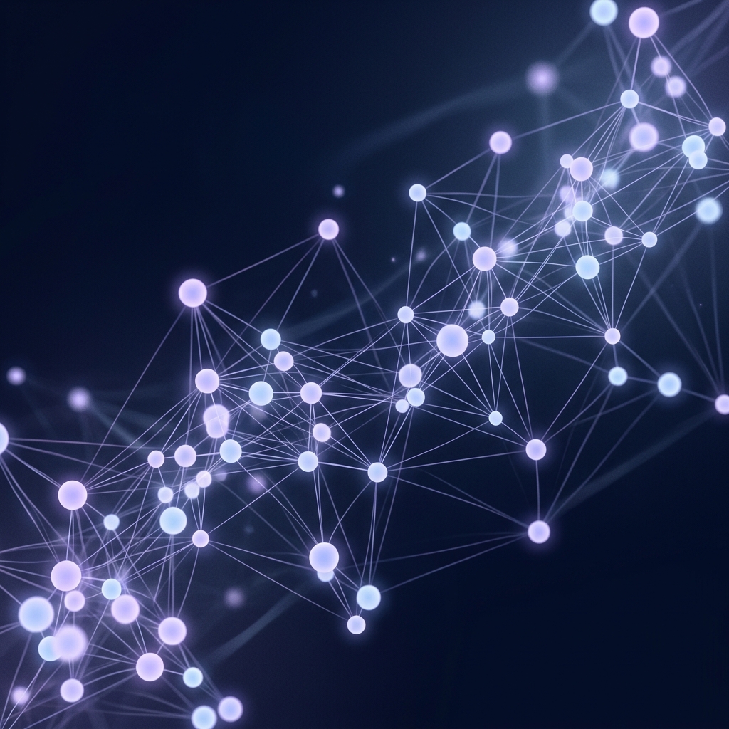 Abstract glowing network nodes